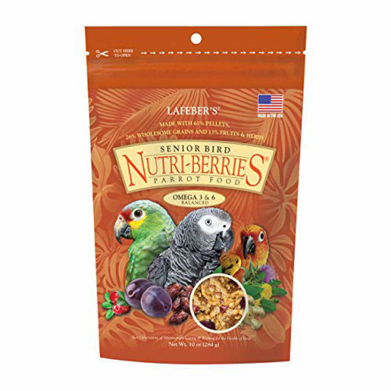 Picture of LAFEBER'S Senior Bird Nutri-Berries Pet Bird Food, Made with Non-GMO and Human-Grade Ingredients, for Parrots, 10 ozgredients, for Parrots, 10 oz