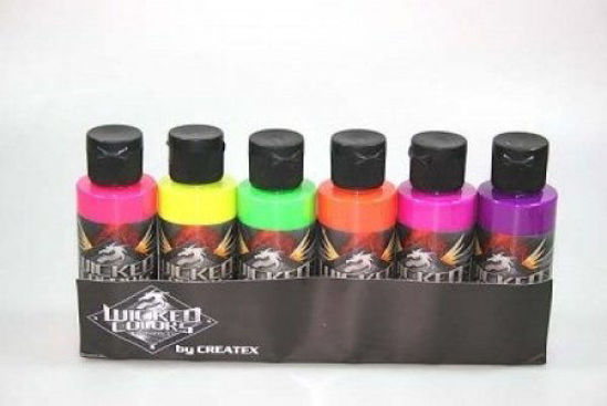 Picture of Createx Wicked Color Airbrush Paint: 6-Color Set, Fluorescent