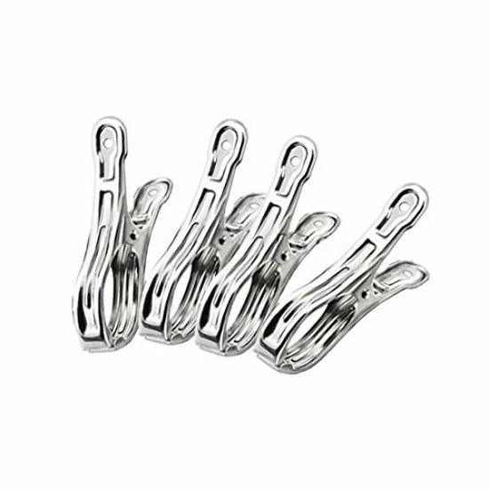 Picture of FOMMEN Metal ClothesPins,Clothes Pins 20 Pack 3.5 Inch Stainless Steel Pool Towel Clips,Chair Clips for Beach Towels,Let Your Clothes, Quilts, Blankets from Blow Away Or Decline