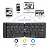 Picture of Samsers Foldable Bluetooth Keyboard - Portable Wireless Keyboard with Stand Holder, Rechargeable Full Size Ultra Slim Folding Keyboard Compatible IOS Android Windows Smartphone Tablet and Laptop-Black