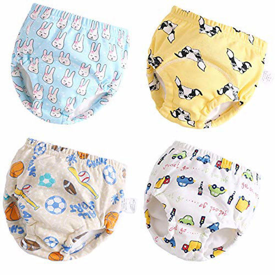  Toddler Girls Training Pants 4 Pack,Baby Girls Cotton  Training Underwear,Potty Training Underwear Girls MUL 3T