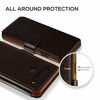 Picture of LG V40 Case, VRS Design [Brown] Drop Protection Cover Classy Slim Premium PU Leather Wallet [Layered Dandy] ID Credit Card Slot Holder Compatible with LG V40 (2018)