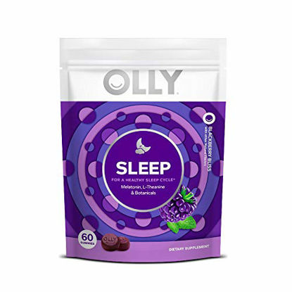 Picture of OLLY Sleep Melatonin Gummy, All Natural Flavor and Colors with L Theanine, Chamomile, and Lemon Balm, 3 mg per serving, 30 Day Supply (60 gummies)