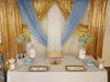 Picture of Gold Sequin Backdrop Curtain Panels Stage 2 Pieces 2FTx8FT Wedding Party Background Drapes