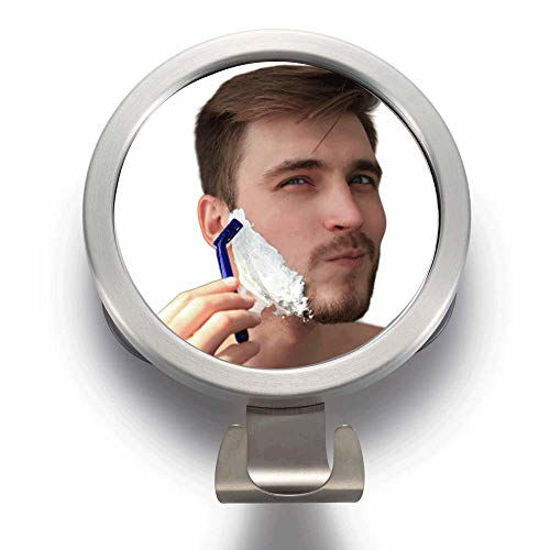 Picture of LIFEI Shower Mirror Fogless, Shaving Mirror, with Razor Holder Removable Protable 1 Second Installation Fog Free Mirror for Bathroom Aluminum Frame Trendy Design Home Decor for Him and Her