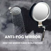 Picture of LIFEI Shower Mirror Fogless, Shaving Mirror, with Razor Holder Removable Protable 1 Second Installation Fog Free Mirror for Bathroom Aluminum Frame Trendy Design Home Decor for Him and Her