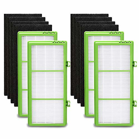 Picture of IOYIJOI Air Filter for Holmes Aer1 Series Total Air Cleaner, Replacement Parts # HAPF300AH-U4R, HAP242-NUC (4 HEPA True Filter Replacement + 8 Booster Pre Filter)