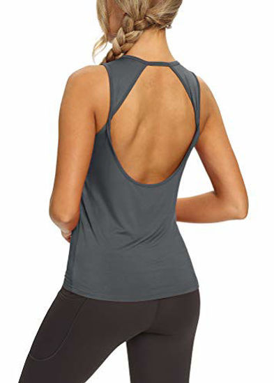 Mippo Cute Workout Tops for Women Yoga Tank Tops Loose Fit Sleeveless  Athletic Gym Tops Open Back Tennis Shirts Muscle Tank Summer Workout  Clothes for