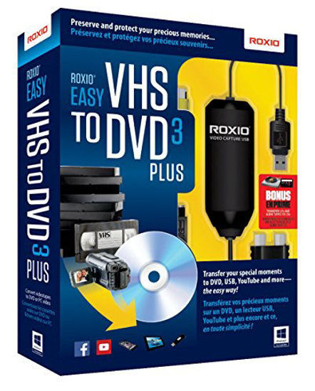  Roxio Easy VHS to DVD 3 Plus, VHS, Hi8, V8 Video to DVD or Digital  Converter