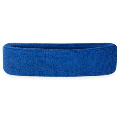 Picture of Suddora Sweatband/Headband - Terry Cloth Athletic Basketball Head Sweat Bands (Blue)