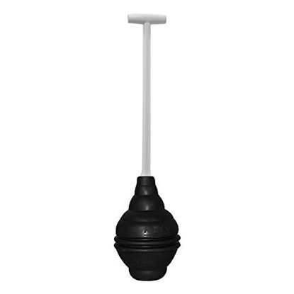 Picture of Korky 99-4A 99-1AM Beehive Max Universal Fits All Old and New Powerful Plunge-Easy Grip T-Handle-Made in USA Toilet Plunger, Black