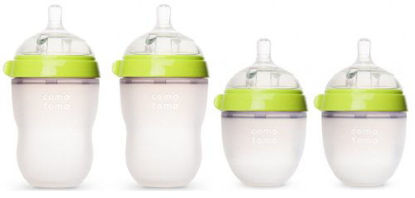 Picture of Comotomo - Baby Bottles - Baby Feeding - Green - 4 Pack - Two 5 Ounce Bottles and Two 8 Ounce Bottles