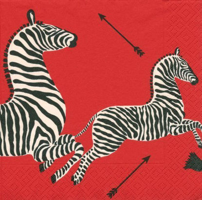 Picture of Cocktail Napkins Holiday Parties Christmas Parties Black and White Party Weddings Zebra Red Pk 40