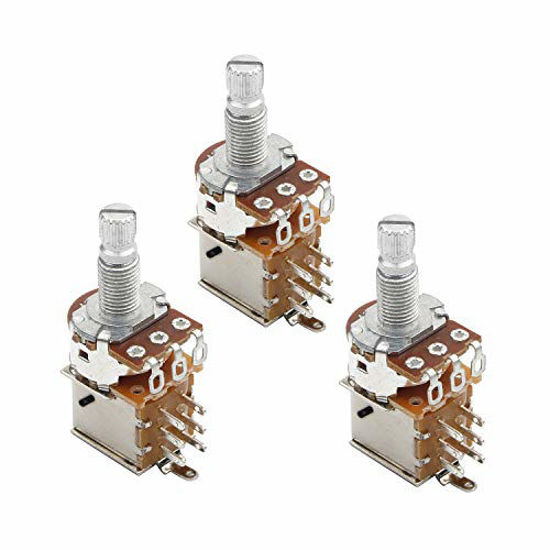 Picture of B500k Push Pull Potentionmeter Volume Tone Shaft Switch Pots Guitar Bass Pack of 3