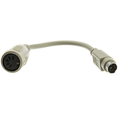 Picture of CableWholesale at to PS/2 Keyboard Adapter, Din5 (at) Female to MiniDin6 (PS/2) Male, 6 inch