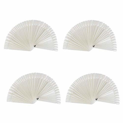 Picture of GOGOONLY 200 Off White Tips Fan-shaped Nail Art Display Acrylic False Tips Practice Tool - 200 Tips in Total-BH000473
