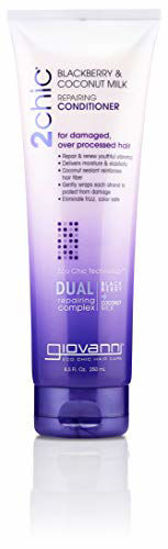 Picture of GIOVANNI 2chic Repairing Conditioner, 8.5 oz. Blackberry & Coconut Milk for Dry Damaged Over Processed Color Treated Hair, With Argan, Jojoba, Shea Butter, Keratin, No Parabens, Color Safe (Pack of 1)