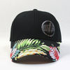 Picture of Premium Floral Hawaiian Cotton Twill Adjustable Snapback Hats Baseball Caps (Hawaiian/Black/Black)