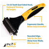 Picture of Pet Republique Professional Dematting Comb Rake Dual Sided Mat Brush Splitter - for Dogs, Cats, Rabbits, Any Long Haired Breed Pets (Regular 12+23 Teeth)