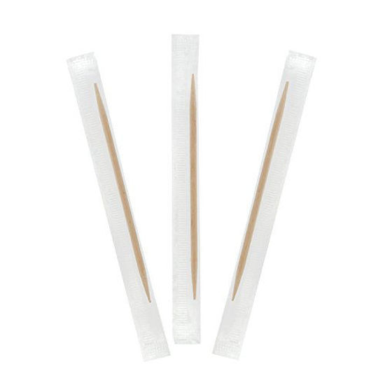 Picture of Royal FBA_RIW12S Plain Individual Cello Wrapped Toothpicks, Package of 1000, 2.5", Beige