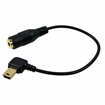 Picture of CamDesign 3.5mm Female to Mini USB Male Microphone Adapter Audio Transfer Cable Cord Compatible with GoPro Hero 1 2 3 Hero3+ Hero4 & Sports