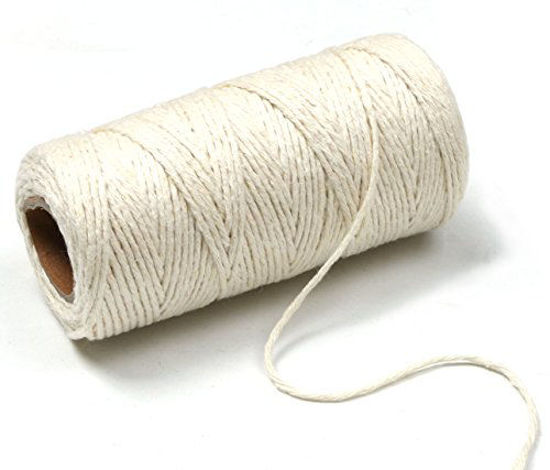 Picture of Penta Angel 100 Yards White DIY Craft Decoration Kitchen Natural Cotton Cooking Twine Food Packaging String for Trussing and Tying Poultry Meat Making Sausage