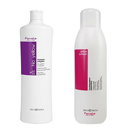 Picture of Fanola No Yellow Shampoo Packages (1000 ml + After Color Conditioner)