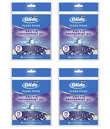 Picture of Oral-B Glide 3d White Floss Picks Radiant Mint, 75 Count (pack of 4)