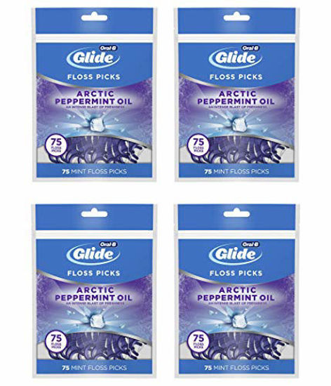 Picture of Oral-B Glide 3d White Floss Picks Radiant Mint, 75 Count (pack of 4)