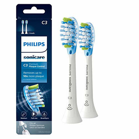 Picture of Genuine Philips Sonicare C3 Premium Plaque Control Toothbrush Head, HX9042/65, 2-pk, White