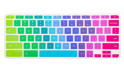 Picture of Keyboard Cover Skin Compatible Acer Chromebook R 11 CB5-132T CB3-131, Acer Chromebook R 13 CB5-312T,Acer Premium R11, Acer Chromebook 14 CB3-431 CP5-471,Acer Chromebook 15 CB3-531 CB5-571 C910,Rainbow