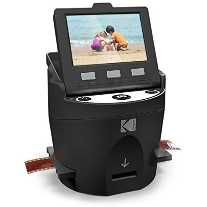 Picture of KODAK SCANZA Digital Film & Slide Scanner - Converts 35mm, 126, 110, Super 8 & 8mm Film Negatives & Slides to JPEG - Includes Large Tilt-Up 3.5" LCD, Easy-Load Film Inserts, Adapters & More