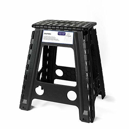 Picture of Acko Black 18 Inches Non Slip Folding Step Stool for Kids and Adults with Handle