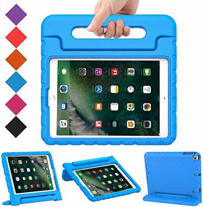 Picture of BMOUO Case for New iPad 9.7 Inch 2018/2017 - Shockproof Case Light Weight Kids Case Cover Handle Stand Case for iPad 9.7 Inch 2017/2018 (iPad 5th and 6th Generation) Previous Model - Blue