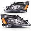 Picture of AUTOSAVER88 Compatible with 2003 2004 2005 2006 2007 Honda Accord Headlight Assembly OE Headlamp Replacement,Amber Reflector Black Housing