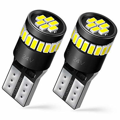 Picture of AUXITO 194 LED Bulbs 168 175 2825 W5W T10 24-SMD 3014 Chipsets 6000K White for Car Dome Map Door Courtesy License Plate Lights Pack of 2