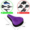 Picture of Zacro Gel Bike Seat Cover - Extra Soft Gel Bicycle Seat - Purple Bike Saddle Cushion with Black Water&Dust Resistant Cover