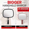 Picture of Mirrorvana Large & Comfy Hand Held Mirror with Handle - Barber Model in Black - 9" x 13"