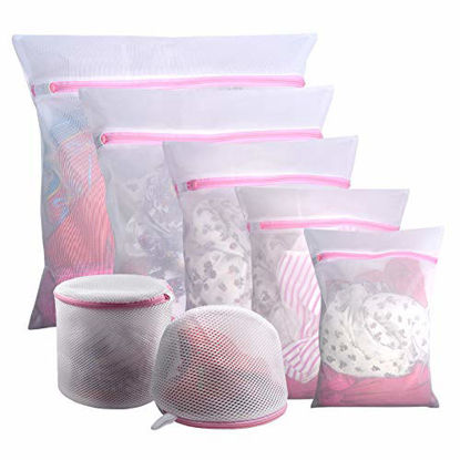 Picture of Gogooda 7Pcs Mesh Laundry Bags for Delicates with Premium Zipper, Travel Storage Organize Bag, Clothing Washing Bags for Laundry, Blouse, Bra, Hosiery, Stocking, Underwear, Lingerie