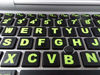 Picture of Fluorescent Keyboard Stickers. Commercial Grade Inlays (Not Printed Letters) Plus USB Light. Will Not Wear or Fade. XLarge Symbols Great for Sight Impaired. (U.S. English Keyboard)