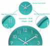 Picture of Modern Simple Wall Clock Indoor Non-Ticking Silent Sweep Movement Wall Clock for Office,Bathroom,Livingroom Decorative 10 Inch Teal