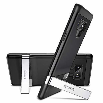 Picture of ESR Metal Kickstand Case Compatible for Samsung Note 9,[Vertical and Horizontal Stand] [Reinforced Drop Protection] Hard PC Back with Flexible TPU Bumper for Note 9(Black)