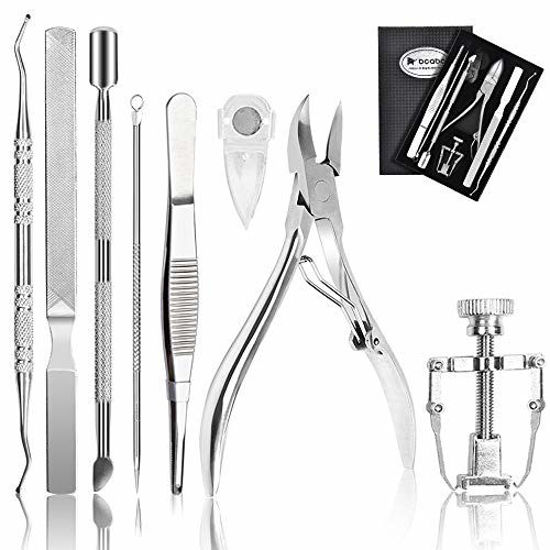 GetUSCart- Nail Clippers Set - 2 Pack Stainless Steel Ingrown Toenail Tool,  Professional Fingernail & Toenail Clippers for Thick Nails (Pedicure Nail  Clippers) (Black)