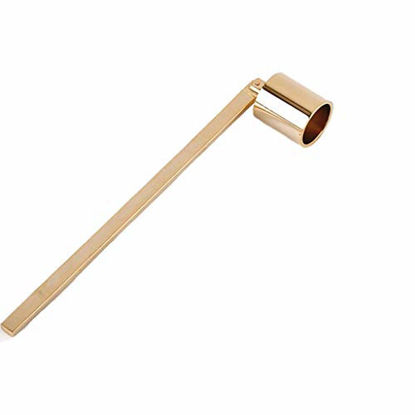 Picture of sleeri Candle Extinguisher Snuffer - Candle Snuffer Wick Snuffer - Top Swivel Head - Candle Flame Put Out Snuffer for Tea Light Candles, Wedding Altar, Fireplace, Church, Wedding, (Gold)