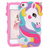 Picture of FunTeens Vivid Unicorn Case for iPod Touch 6th 5th Generation 3D Cartoon Animal Cute Soft Silicone Rubber Protective Cover,Animated Stylish Cool Skin Shell for Kids Child Teens Girl(iPod Touch 6/5th)