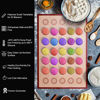 Picture of Silicone Baking Mat Macaron Mat Kit(16pcs set) Macaroon Baking Mat Set of 2 Half Sheet Macaron Silicone Mat Nonstick Macaron Mat Sheet,6 Piping Tip,2 Piping Bag with 3 Bag Tie,2 coupler (11.6"x16.5")