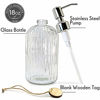 Picture of JASAI 18 Oz Clear Glass Soap Dispenser with Rust Proof Stainless Steel Pump, Refillable Liquid Hand Soap Dispenser for Bathroom, Premium Kitchen Soap Dispenser (Clear)