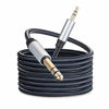 Picture of 3.5 mm to 6.35 mm Audio Cable 10Ft, Gold-Plated Terminal Silver Color Zinc Alloy Housing 3.5mm 1/8" Male TRS to 6.35mm 1/4" Male TRS Nylon Braided Stereo Audio Cable for iPhone, Amplifiers(10Ft/3M)