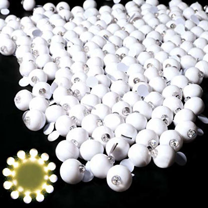 Picture of Neo LOONS 100pcs/lot 100 X Warm White Round Led Flash Ball Lamp Balloon Light Long Standby Time for Paper Lantern Balloon Light Party Wedding Decoration, White Case [Update Version]