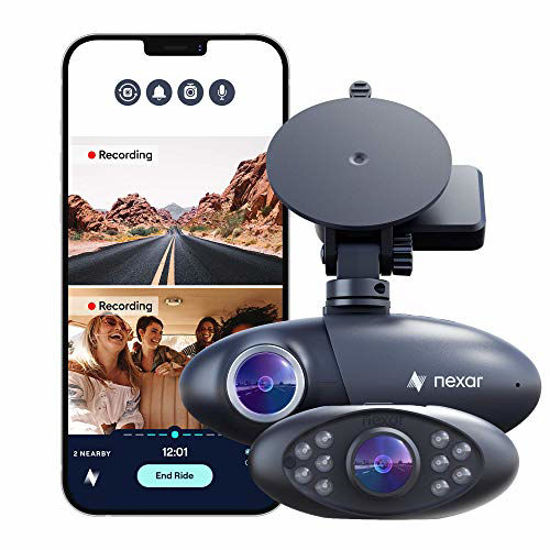 Picture of Nexar Pro GPS | Dual Dash Cam System | New 2021 Model | SD Card Included | Road & Interior Recording | Unlimited Cloud Storage | Parking Mode | WiFi